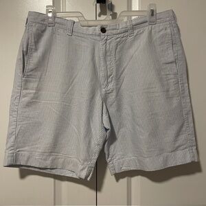 J.Crew Men’s Seersucker Shorts Blue White Stripe 100% Cotton Size 36